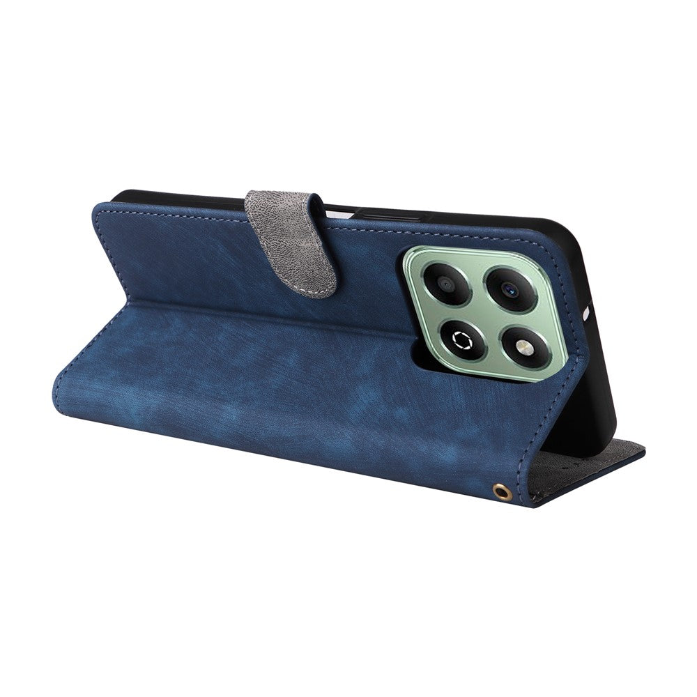 For Honor X6b 4G Case RFID Blocking Wallet Phone Stand PU Leather Cover with Strap