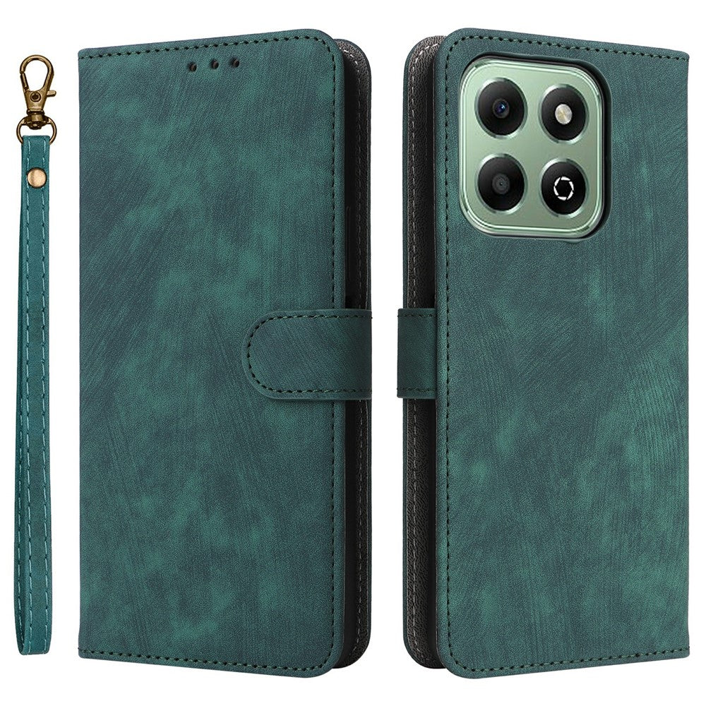 For Honor X6b 4G Case RFID Blocking Wallet Phone Stand PU Leather Cover with Strap