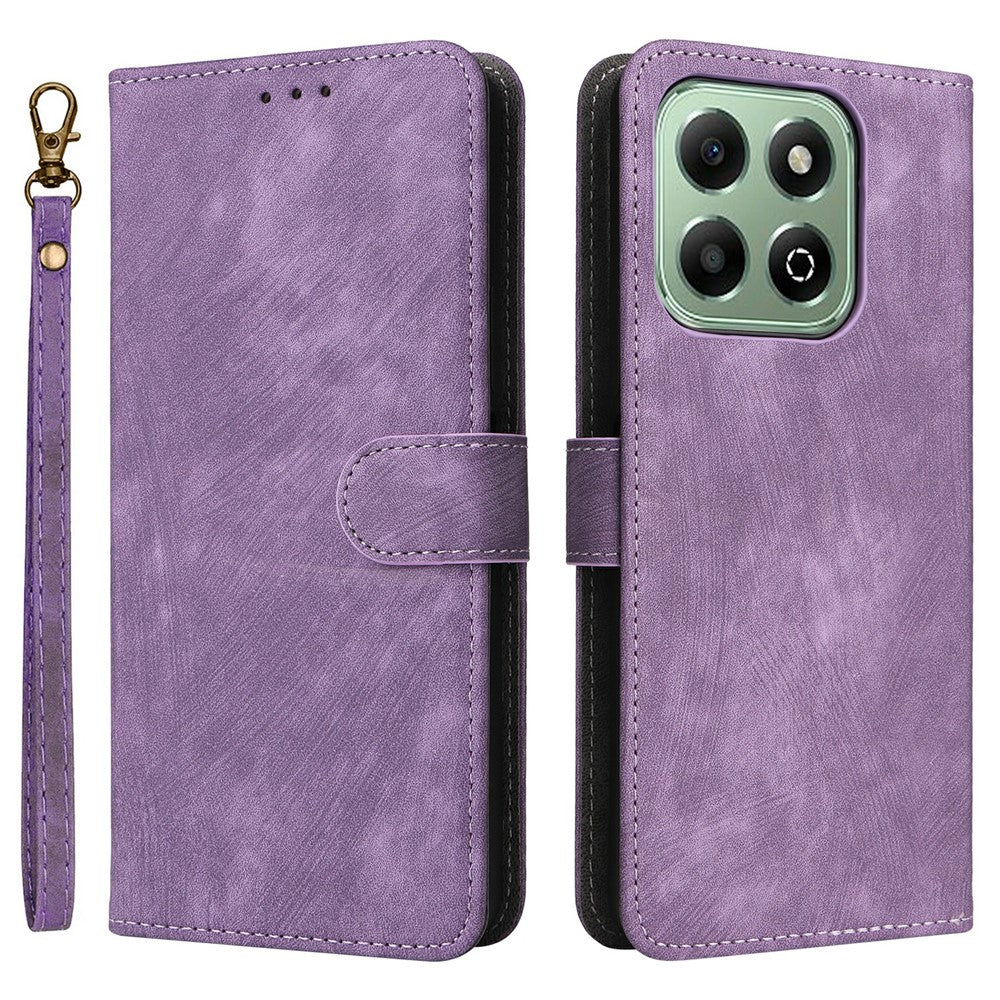 For Honor X6b 4G Case RFID Blocking Wallet Phone Stand PU Leather Cover with Strap