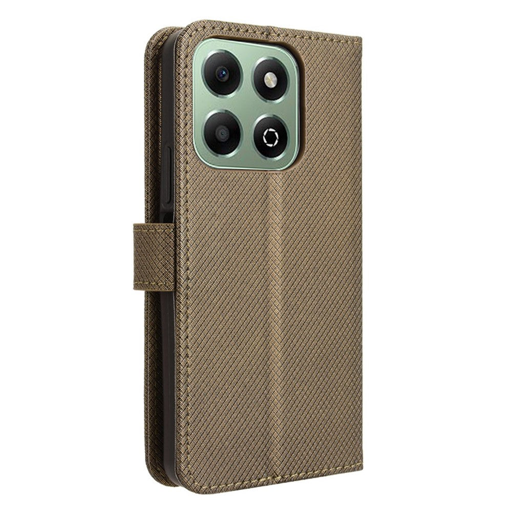 For Honor X6b 4G Phone Stand Case Diamond Texture PU Leather Cover Wallet