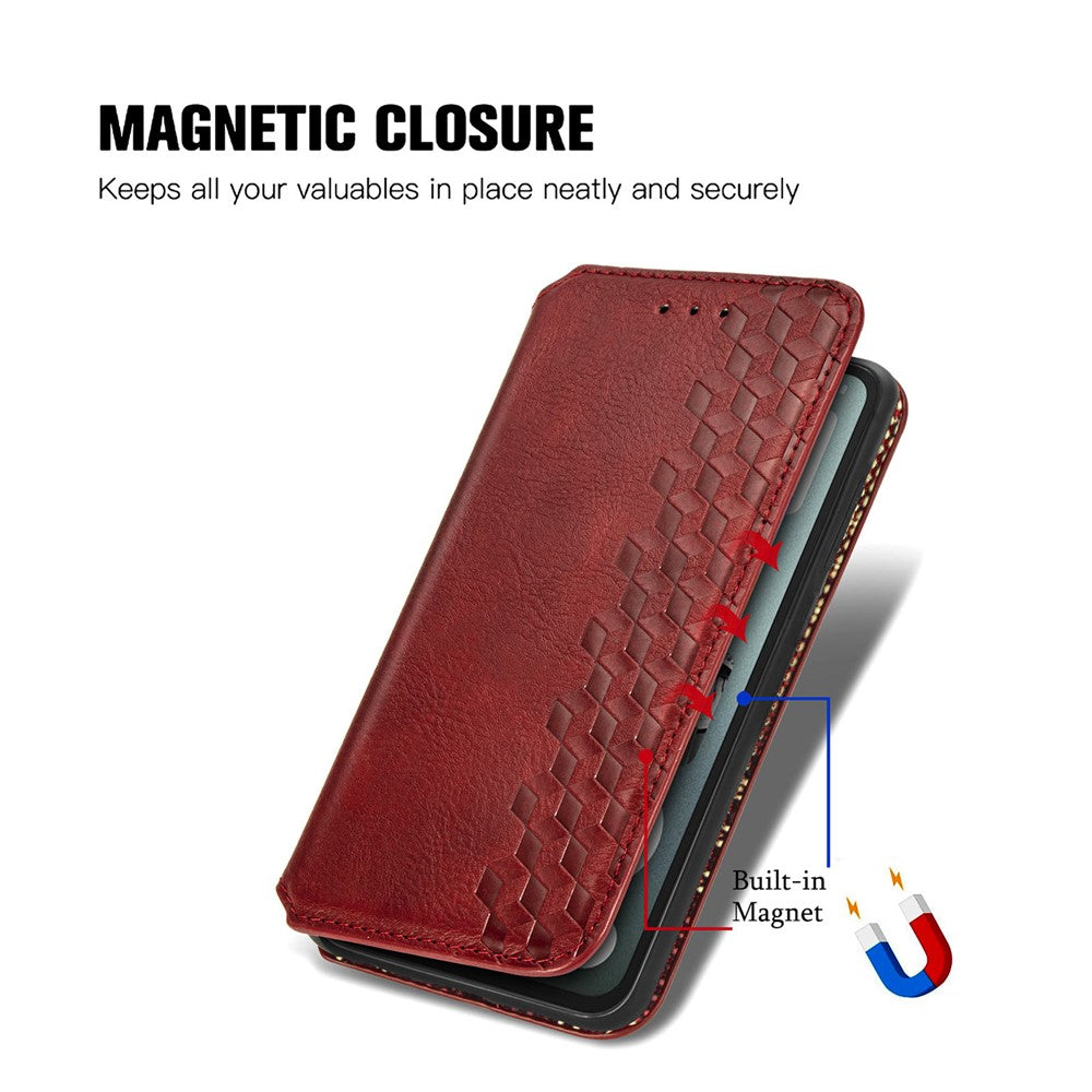 Nothing CMF Phone 1 Wallet-Handyhülle – Aus PU-Leder mit Rautenmuster, Brieftaschen- & Ständerfunktion
