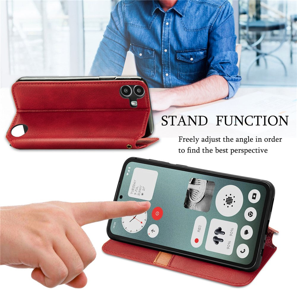 Nothing CMF Phone 1 Wallet-Handyhülle – Aus PU-Leder mit Rautenmuster, Brieftaschen- & Ständerfunktion