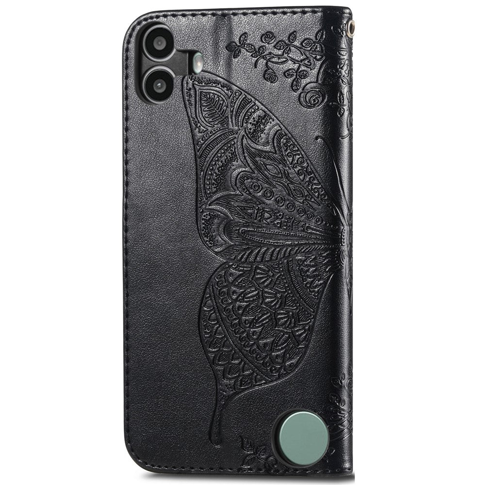 Nothing CMF Phone 1 Wallet-Handyhülle – Aus PU-Leder mit Schmetterlingsmuster