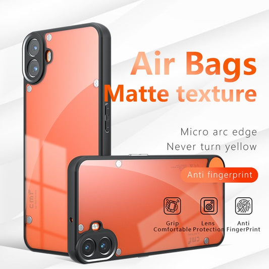 Nothing CMF Phone 1 Handyhülle – Aus TPU + PC, matte Handy-Rückseite, Transparent Schwarz
