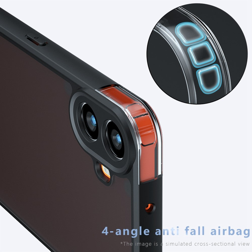 Nothing CMF Phone 1 Handyhülle – Aus TPU + PC, matte Handy-Rückseite, Transparent Schwarz