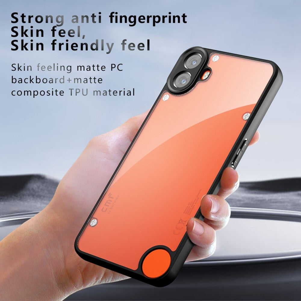 Nothing CMF Phone 1 Handyhülle – Aus TPU + PC, matte Handy-Rückseite, Transparent Schwarz