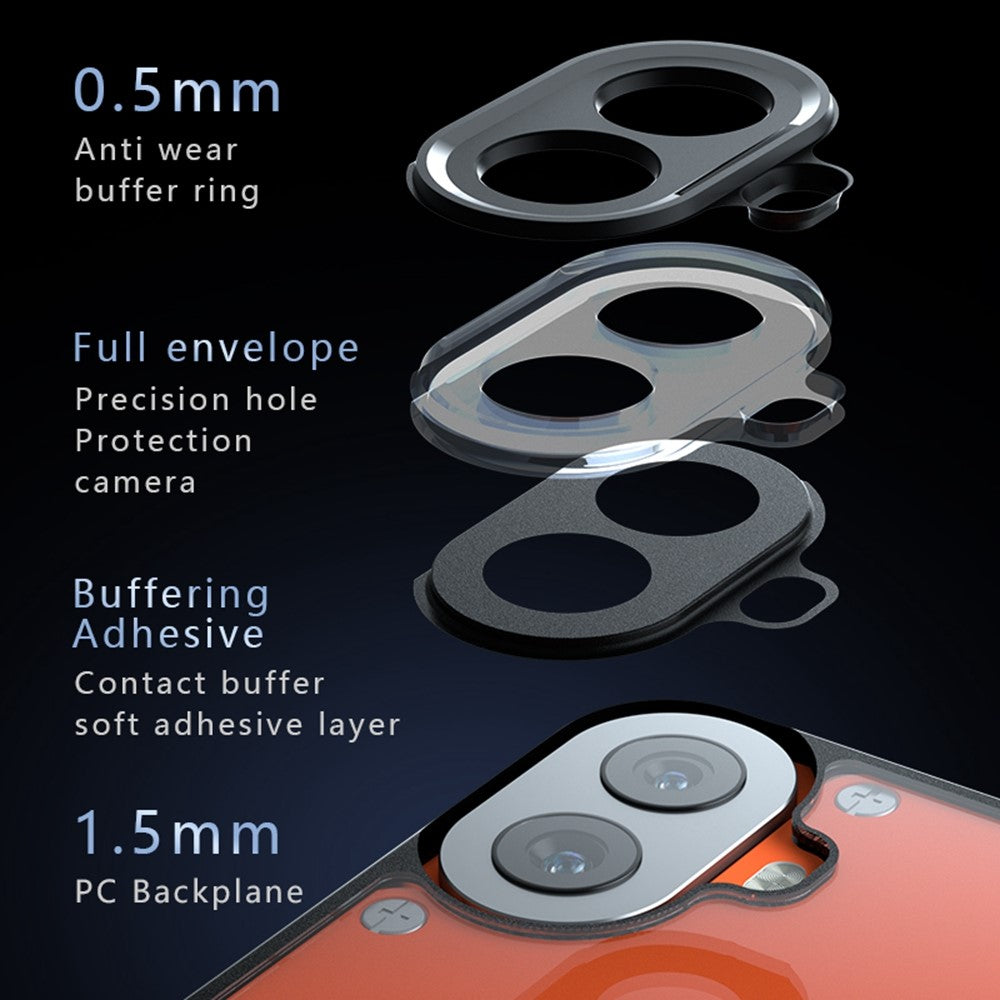 Nothing CMF Phone 1 Handyhülle – Aus TPU + PC, matte Handy-Rückseite, Transparent Schwarz