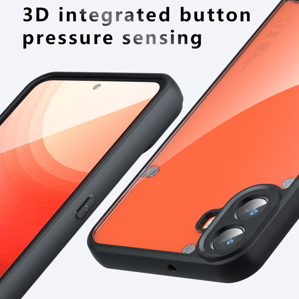 Nothing CMF Phone 1 Handyhülle – Aus TPU + PC, matte Handy-Rückseite, Transparent Schwarz