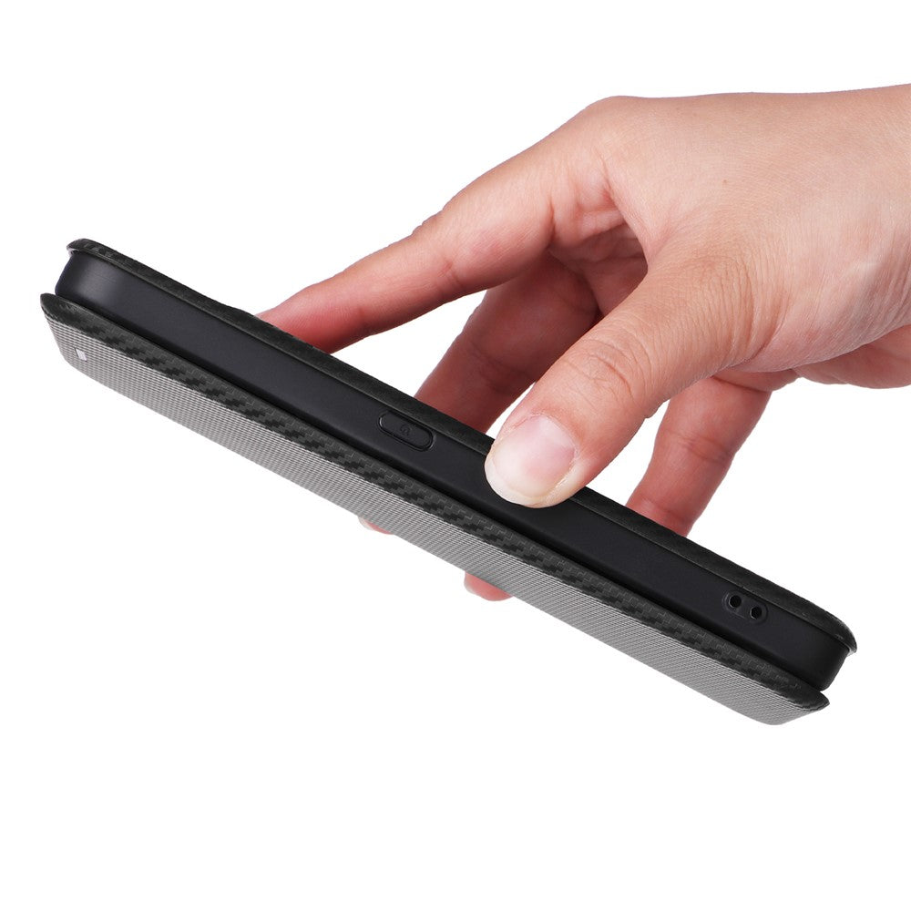Nothing CMF Phone 1 Wallet-Handyhülle – Mit Carbonfaser-Textur, Kartenhalter, Lederständer