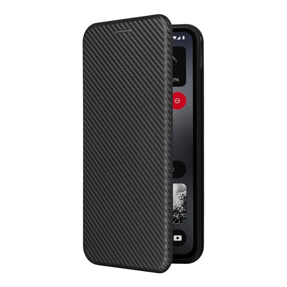 Nothing CMF Phone 1 Wallet-Handyhülle – Mit Carbonfaser-Textur, Kartenhalter, Lederständer