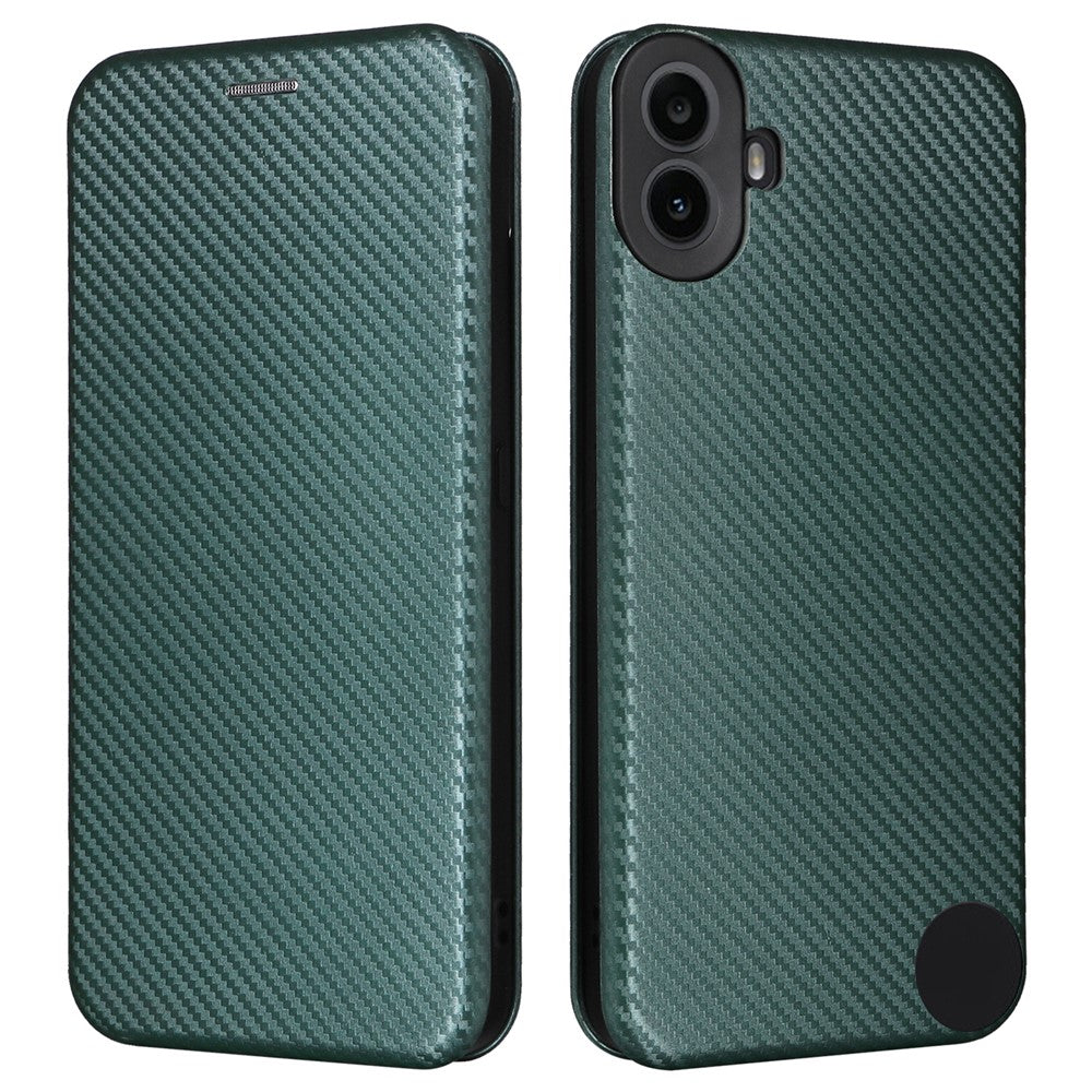 Nothing CMF Phone 1 Wallet-Handyhülle – Mit Carbonfaser-Textur, Kartenhalter, Lederständer