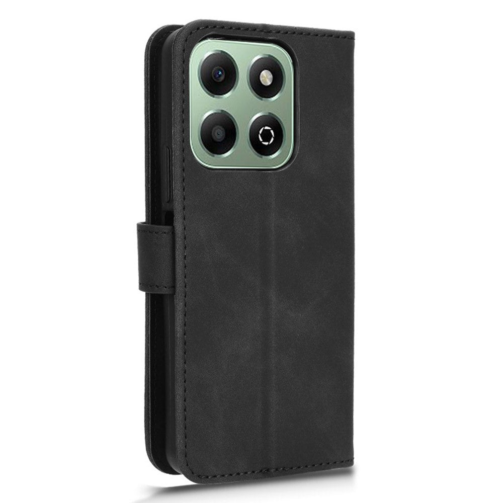 For Honor X6b 4G Leather Case Skin-Feel Anti-Drop Wallet Flip Phone Cover