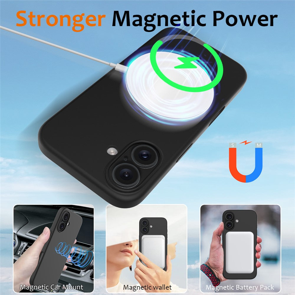 iPhone 16 Magnetische Silikonhülle – Stoßfest