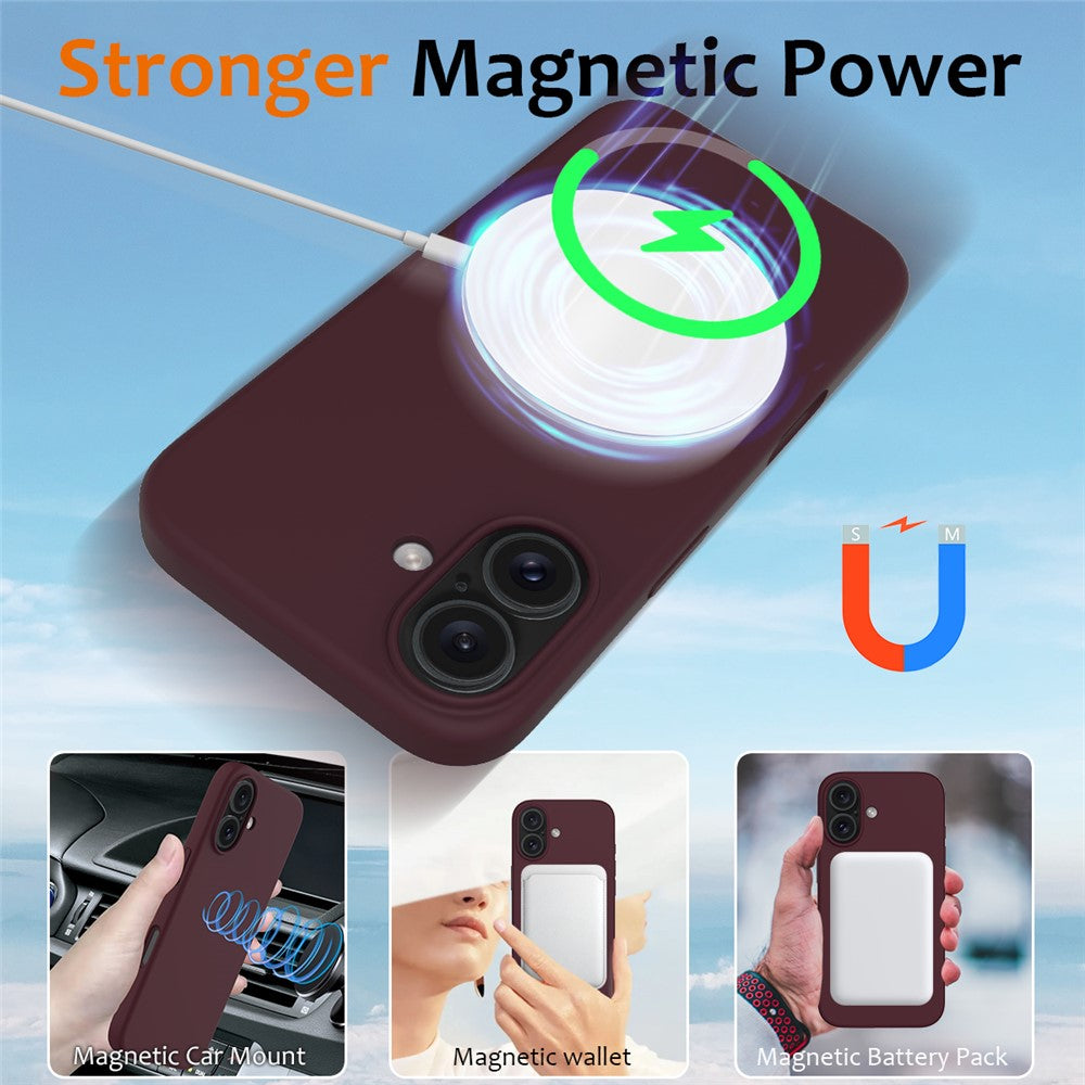 iPhone 16 Plus Magnetische Silikonhülle – Stoßfest