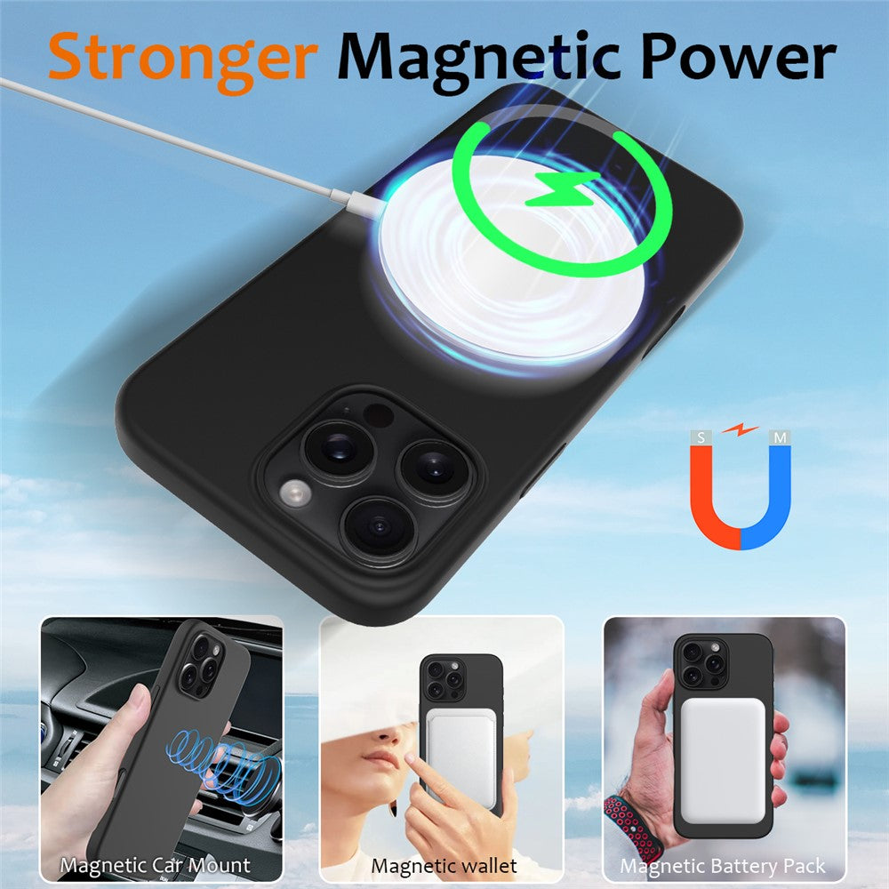 iPhone 16 Pro Magnetische Silikonhülle – Stoßfest