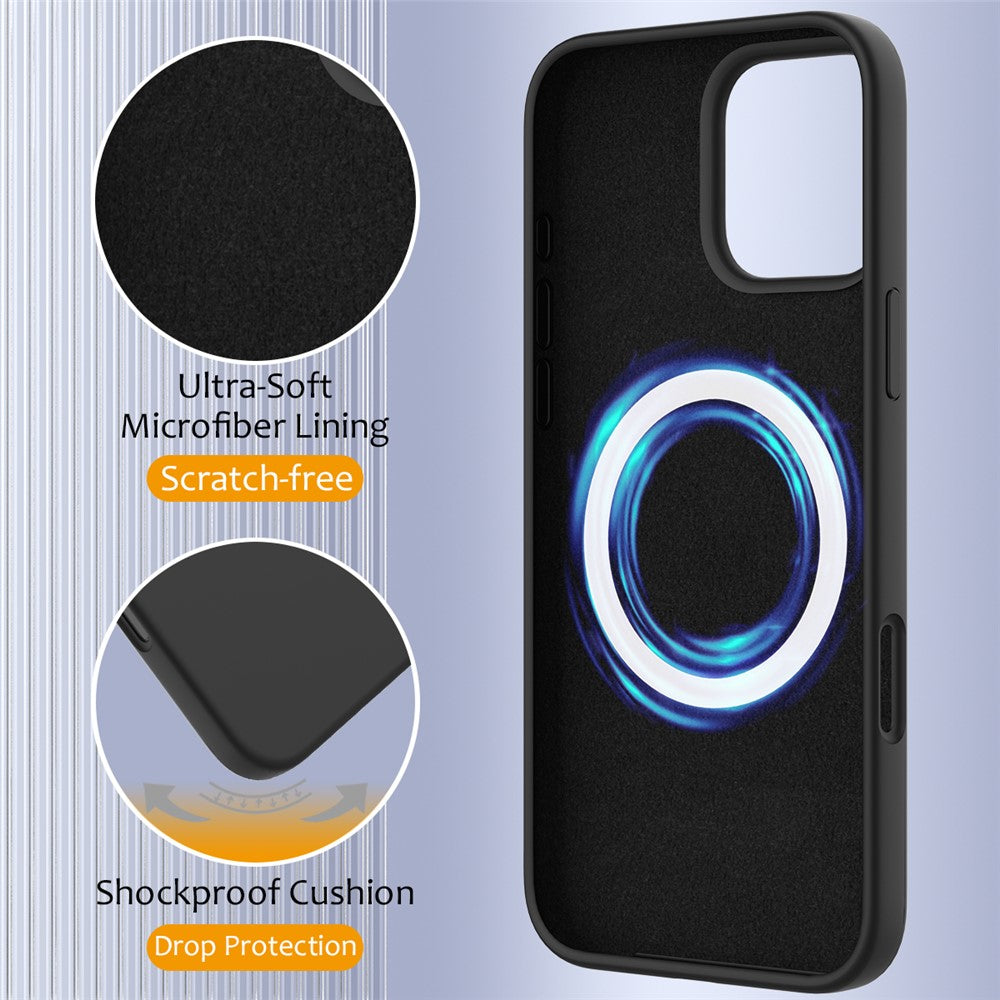 iPhone 16 Pro Magnetische Silikonhülle – Stoßfest