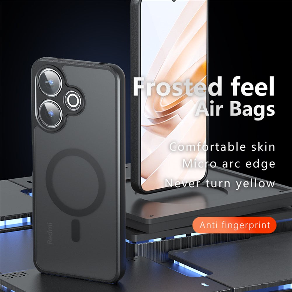 For Xiaomi Redmi 13 4G / 5G / Poco M6 4G / Poco M6 Plus 5G Magnetic Case TPU+PC Matte Anti-Scratch Phone Cover
