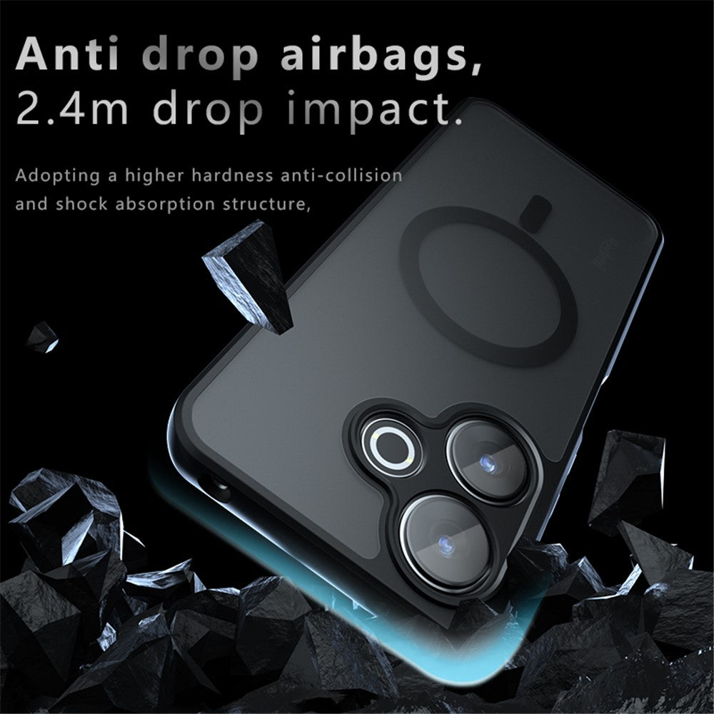 For Xiaomi Redmi 13 4G / 5G / Poco M6 4G / Poco M6 Plus 5G Magnetic Case TPU+PC Matte Anti-Scratch Phone Cover