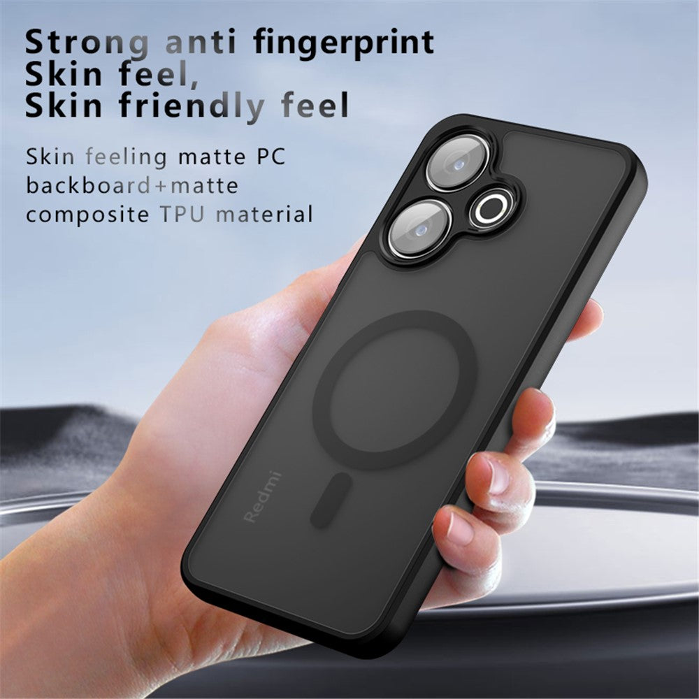 For Xiaomi Redmi 13 4G / 5G / Poco M6 4G / Poco M6 Plus 5G Magnetic Case TPU+PC Matte Anti-Scratch Phone Cover