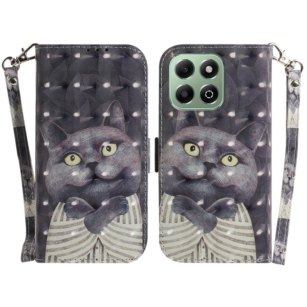 For Honor X6b 4G Stand Case Pattern Printing Leather Wallet Phone Cover