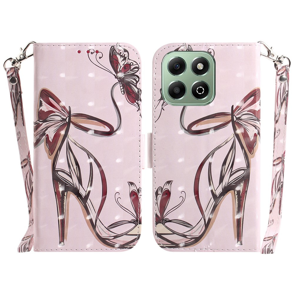 For Honor X6b 4G Stand Case Pattern Printing Leather Wallet Phone Cover