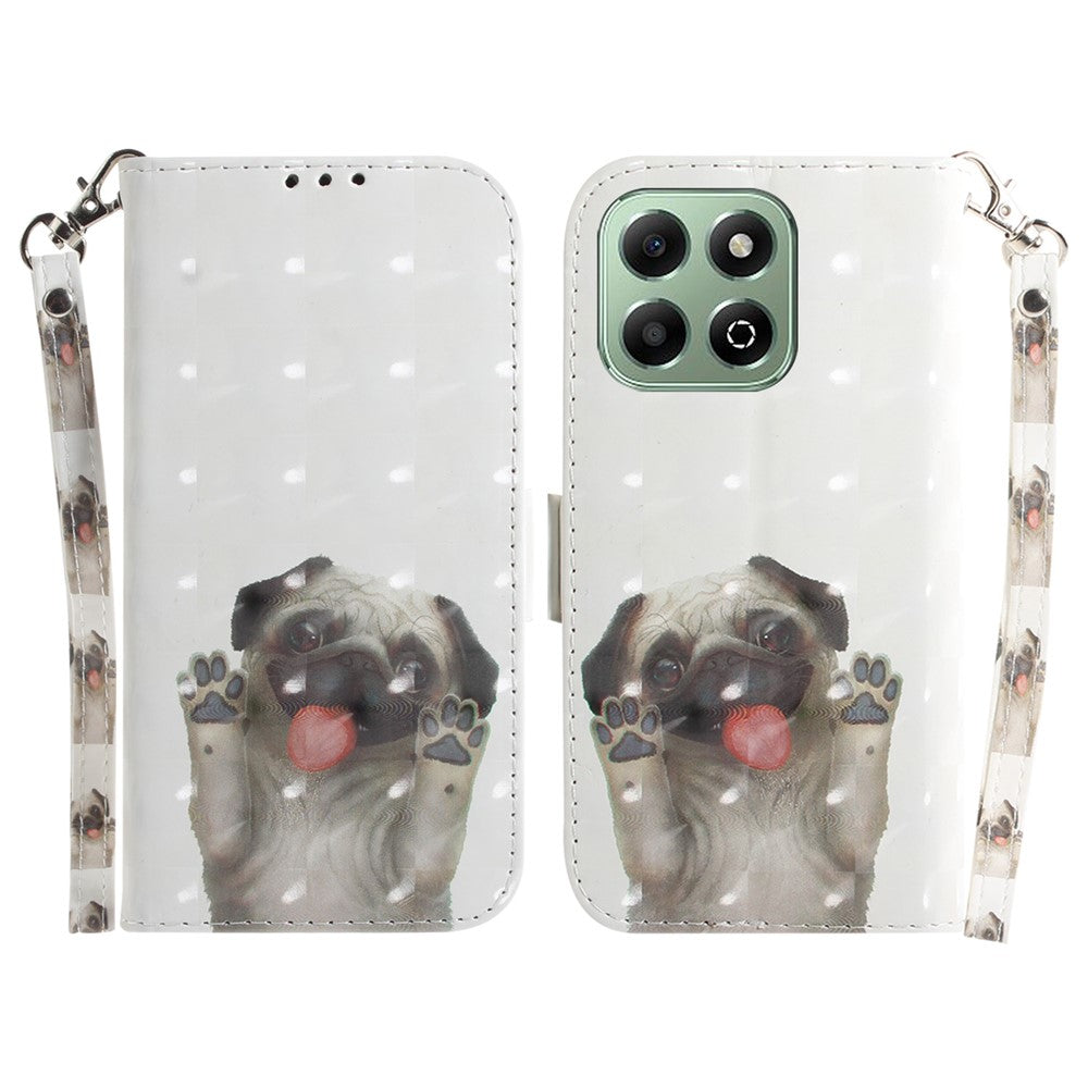 For Honor X6b 4G Stand Case Pattern Printing Leather Wallet Phone Cover