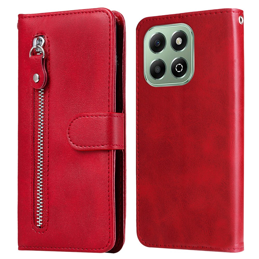 For Honor X6c 4G / X6b 4G Case Zipper Wallet Calf Texture PU Leather Phone Cover