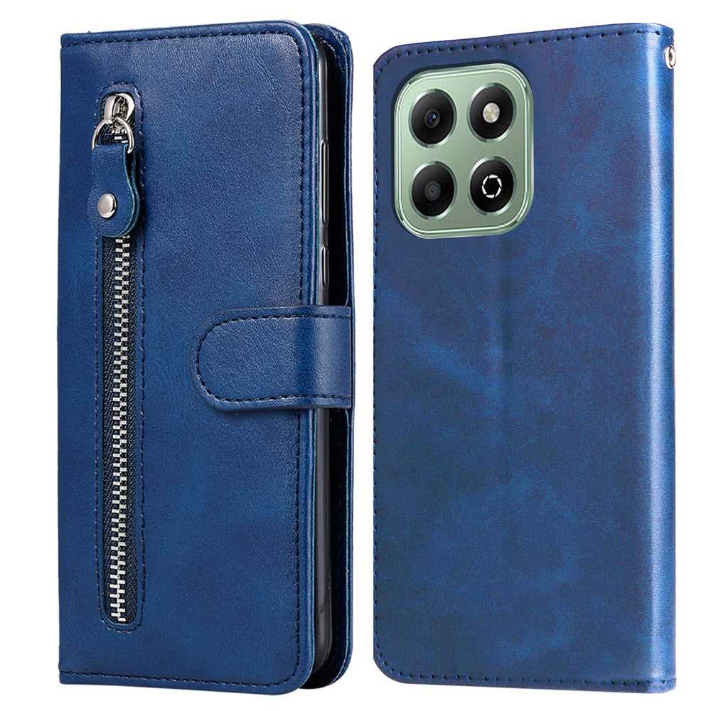 For Honor X6c 4G / X6b 4G Case Zipper Wallet Calf Texture PU Leather Phone Cover