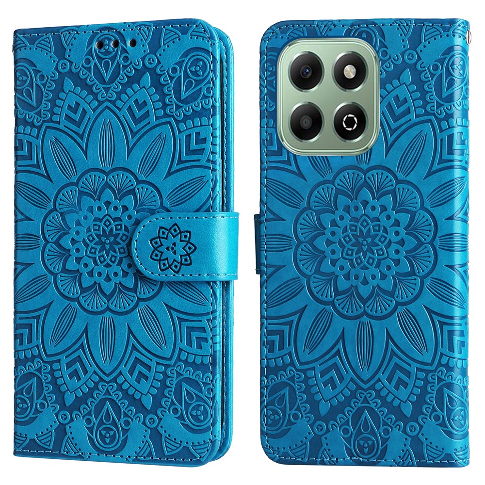 For Honor X6c 4G / X6b 4G Case Sunflower Imprint Leather Wallet Phone Cover