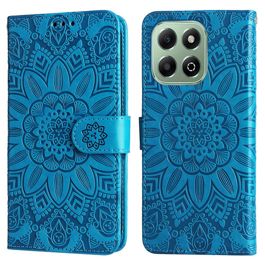 Honor X6b 4G / Honor X6c 4G Handyhülle – X6b 4G-, Sonnenblumen-Aufdruck, Leder-Geldbörsen