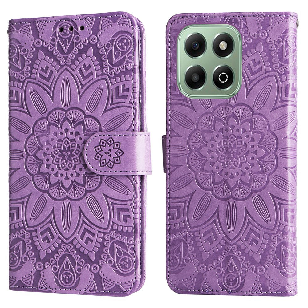 For Honor X6c 4G / X6b 4G Case Sunflower Imprint Leather Wallet Phone Cover