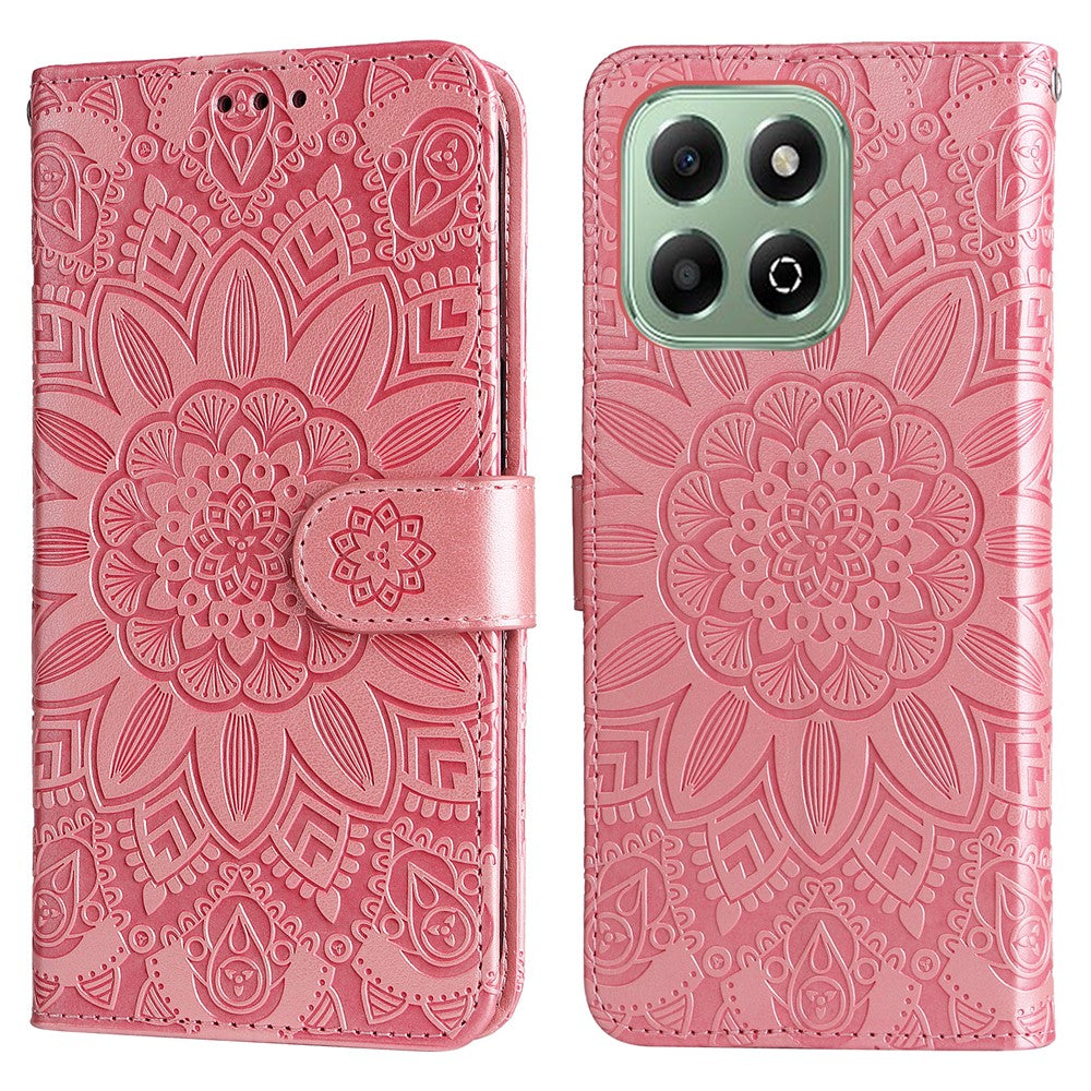 For Honor X6c 4G / X6b 4G Case Sunflower Imprint Leather Wallet Phone Cover