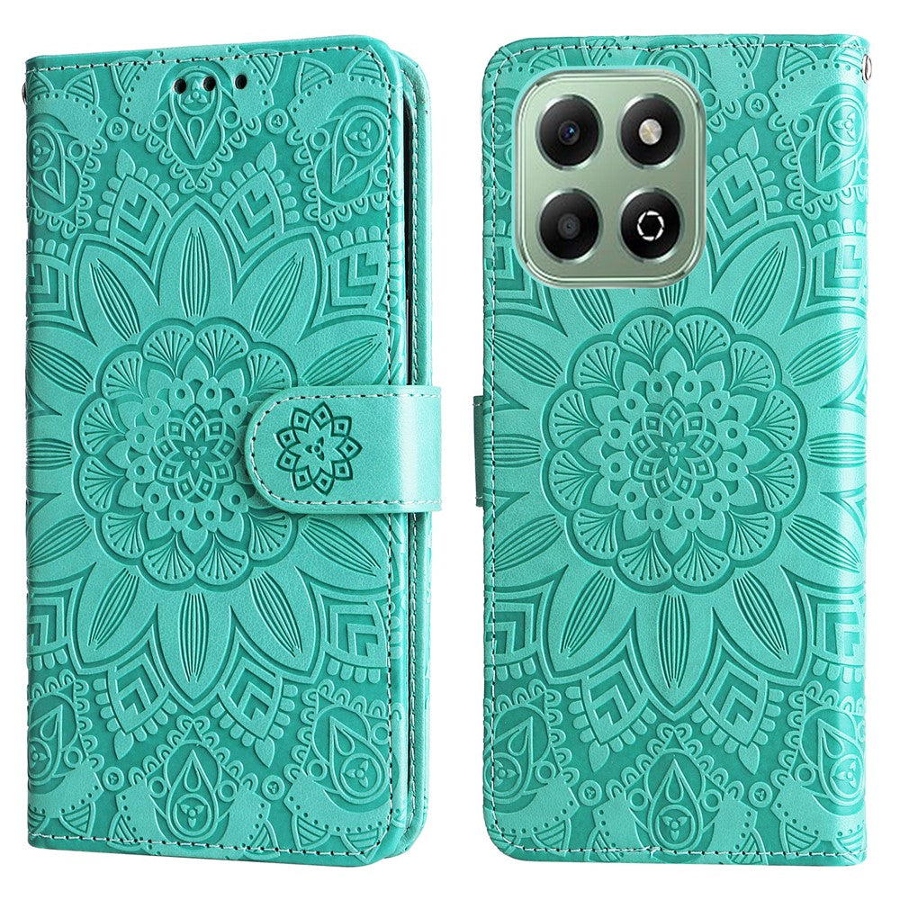 For Honor X6c 4G / X6b 4G Case Sunflower Imprint Leather Wallet Phone Cover