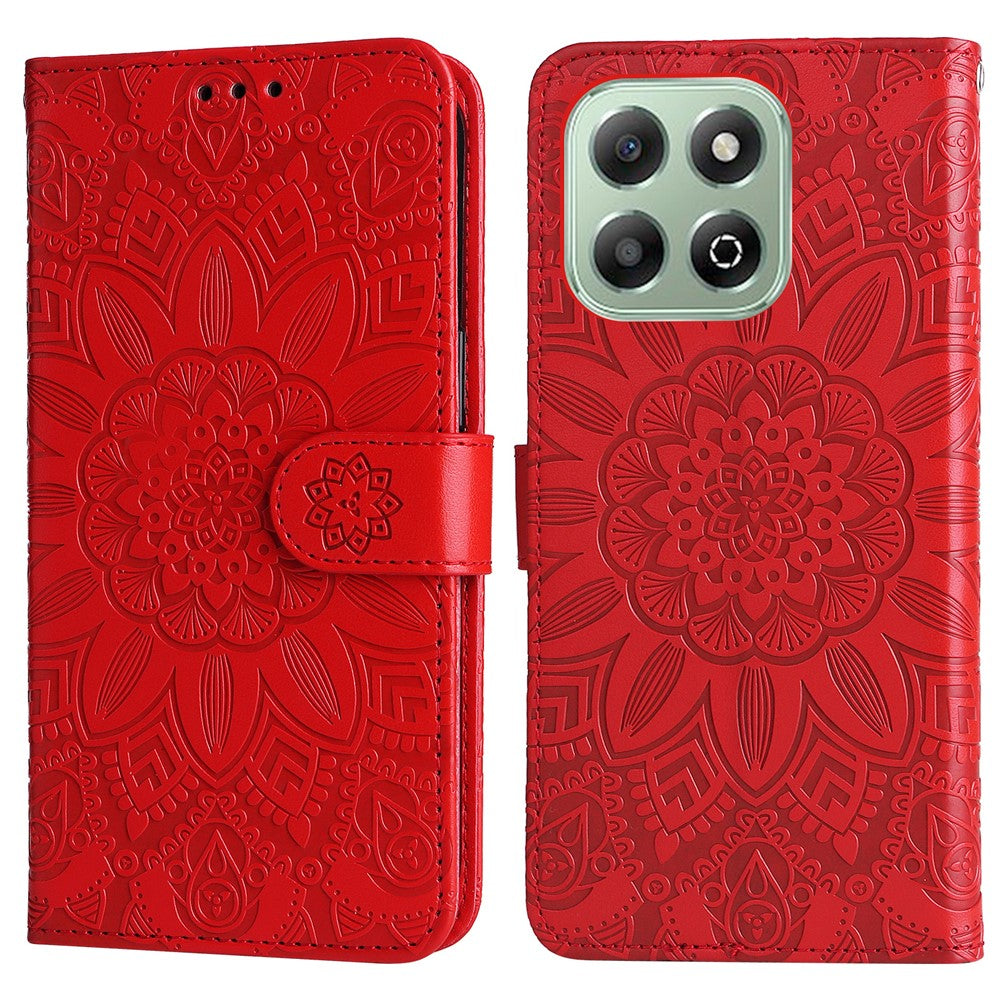 For Honor X6c 4G / X6b 4G Case Sunflower Imprint Leather Wallet Phone Cover