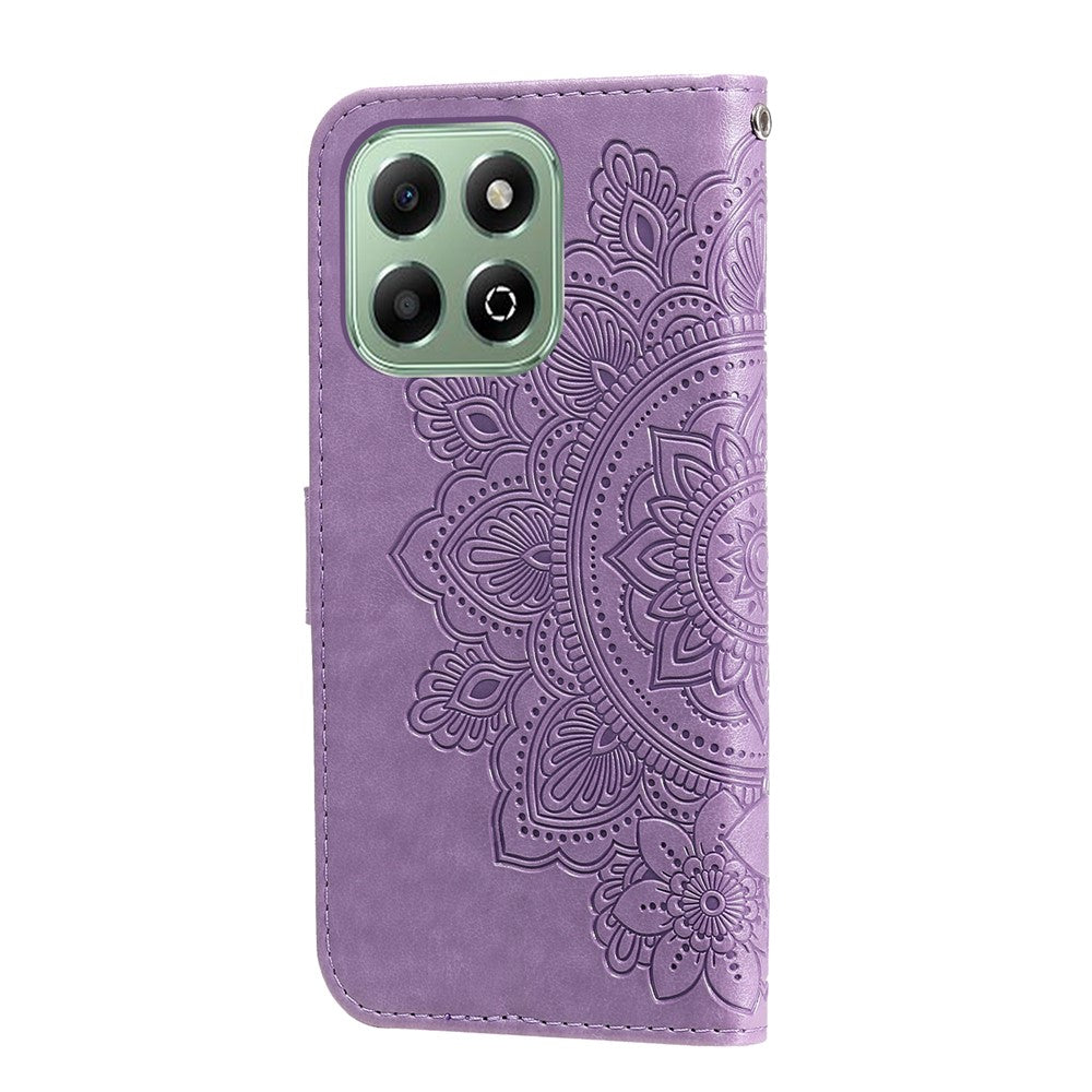 For Honor X6c 4G / X6b 4G Case Floral Pattern PU Leather Wallet Stand Phone Cover