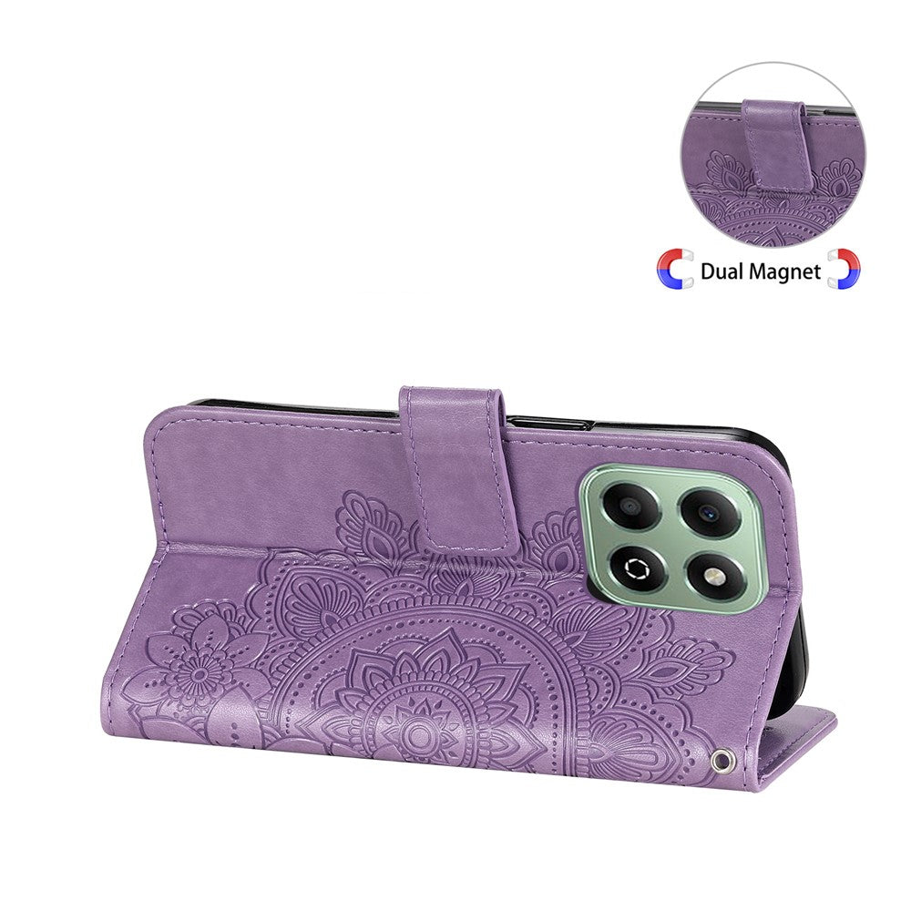 For Honor X6c 4G / X6b 4G Case Floral Pattern PU Leather Wallet Stand Phone Cover
