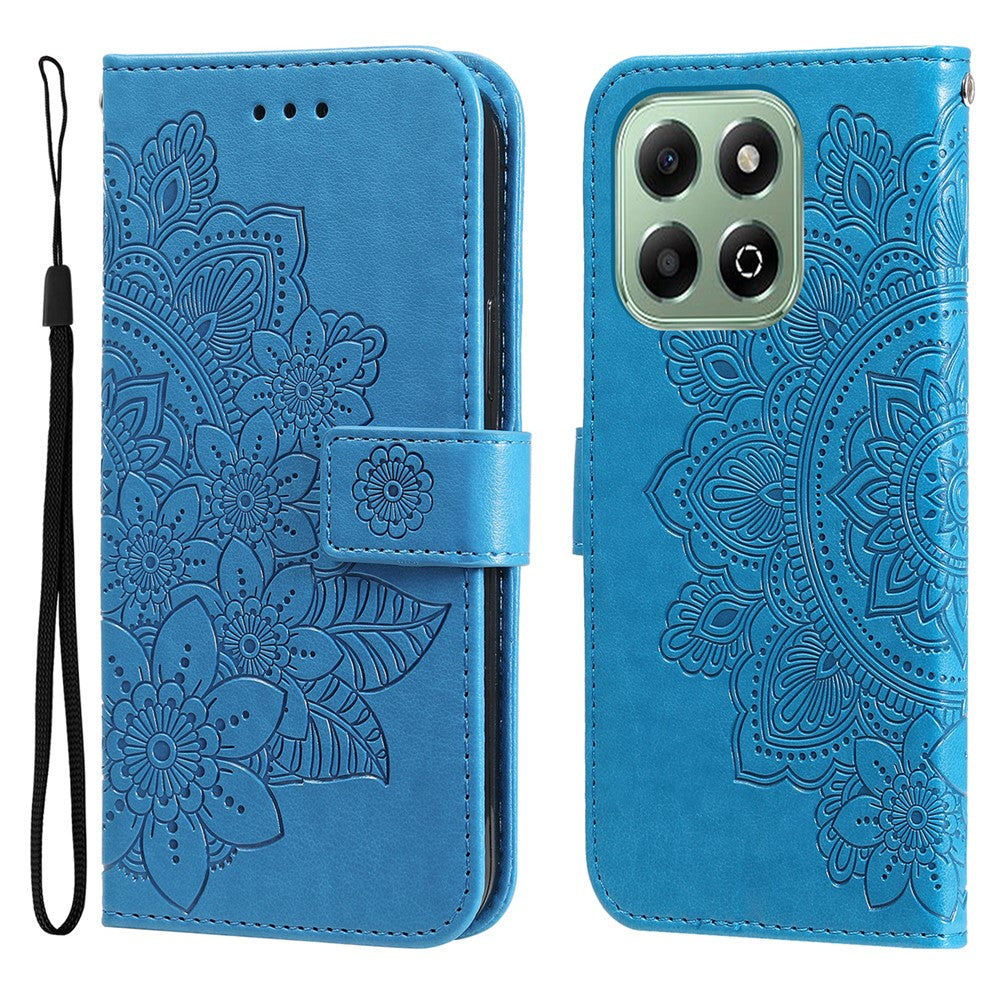 For Honor X6c 4G / X6b 4G Case Floral Pattern PU Leather Wallet Stand Phone Cover