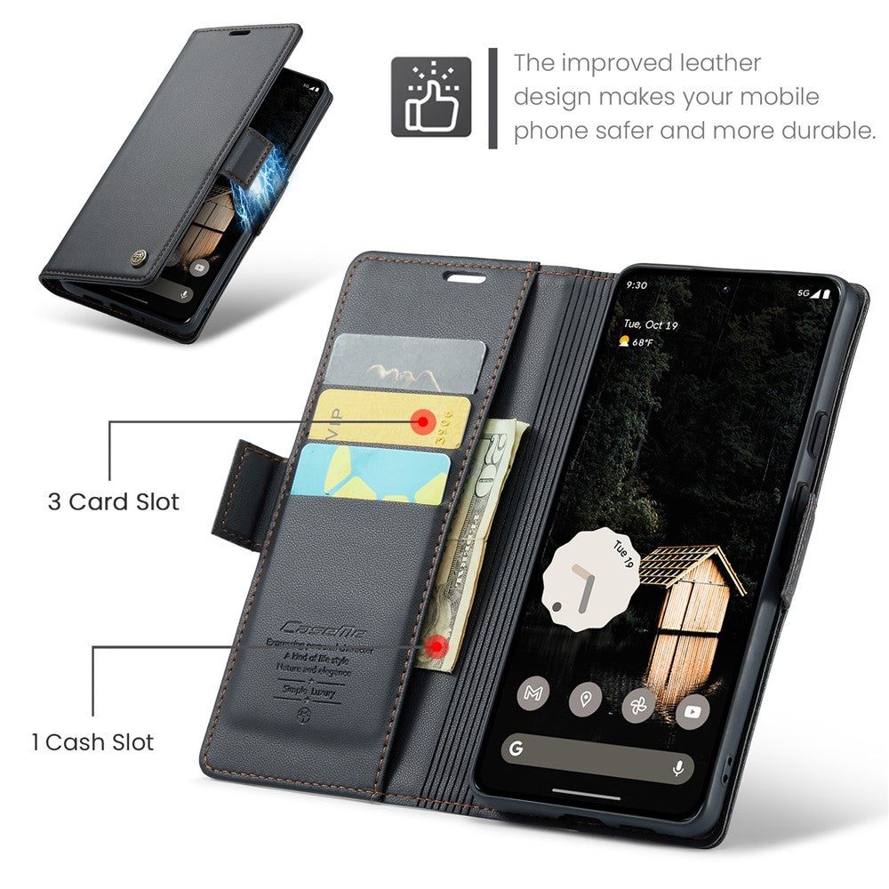 Pixel 9 Pro XL Glänzende Wallet-Hülle – RFID-Schutz & Ständer