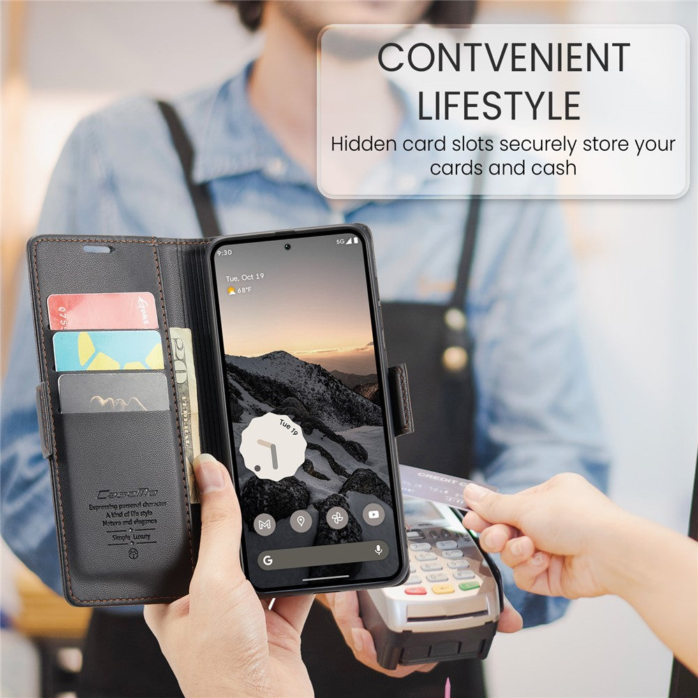 Pixel 10 Pro / 10 / 9 Pro / 9 Glänzende Wallet-Hülle – RFID-Schutz & Ständer