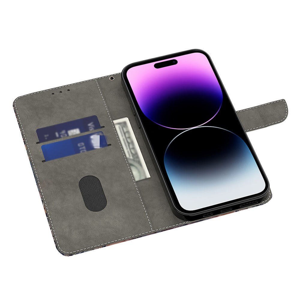 iPhone 16 Pro Max Wallet-Hülle – Mit 3D-Muster, Kartenfächer & Ständer