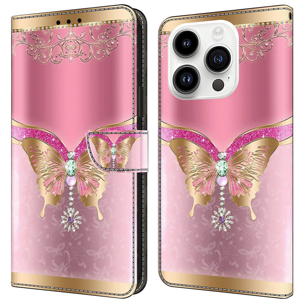 iPhone 16 Pro Max Wallet-Hülle – Mit 3D-Muster, Kartenfächer & Ständer