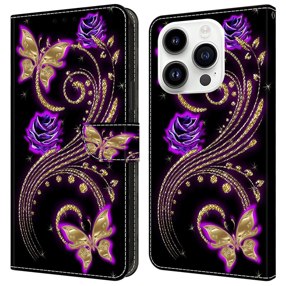 iPhone 16 Pro Max Wallet-Hülle – Mit 3D-Muster, Kartenfächer & Ständer