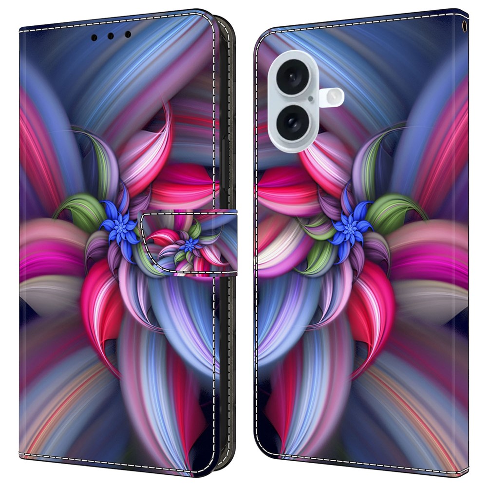 iPhone 16 Plus Wallet-Hülle – Mit 3D-Muster, Kartenfächer & Ständer