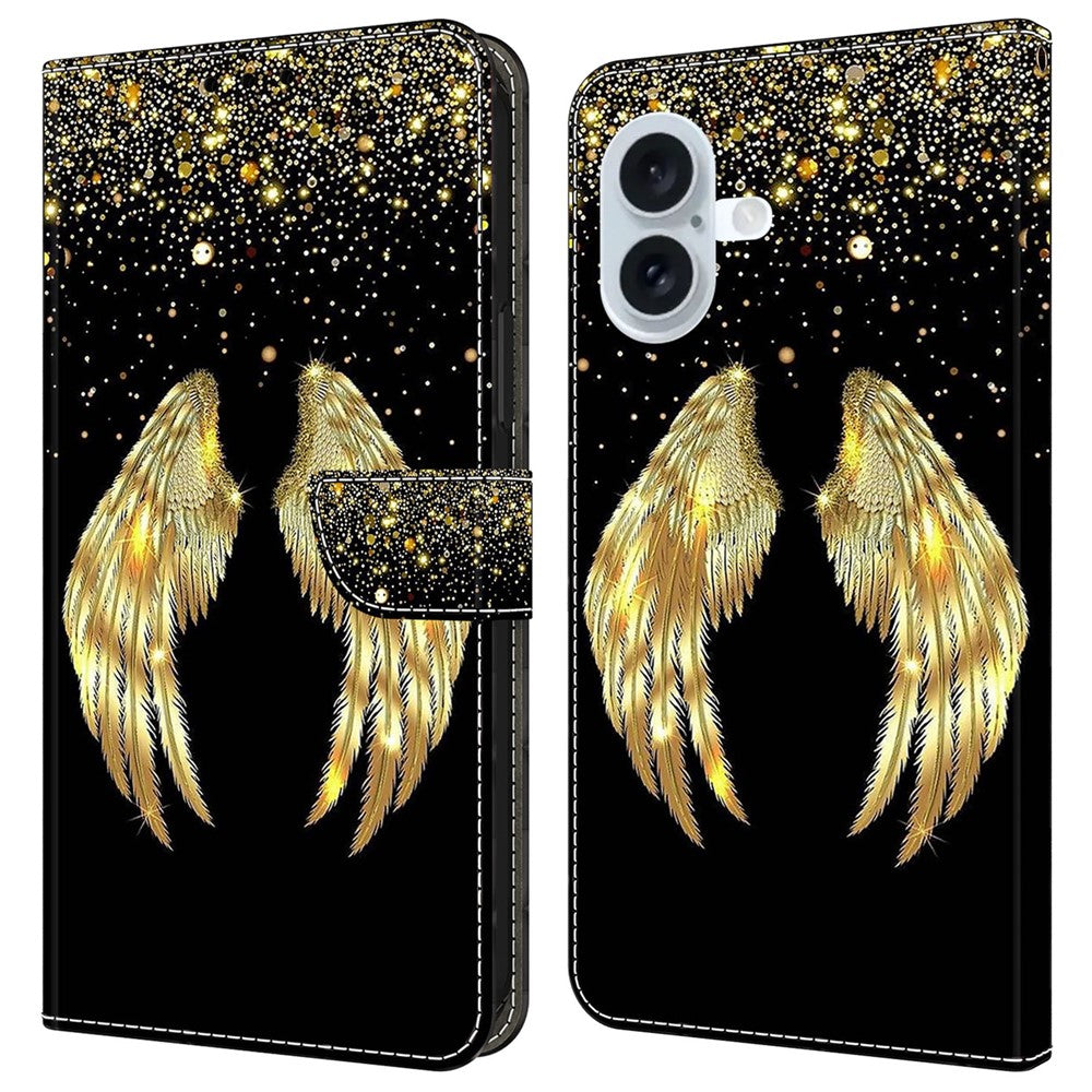 iPhone 16 Plus Wallet-Hülle – Mit 3D-Muster, Kartenfächer & Ständer