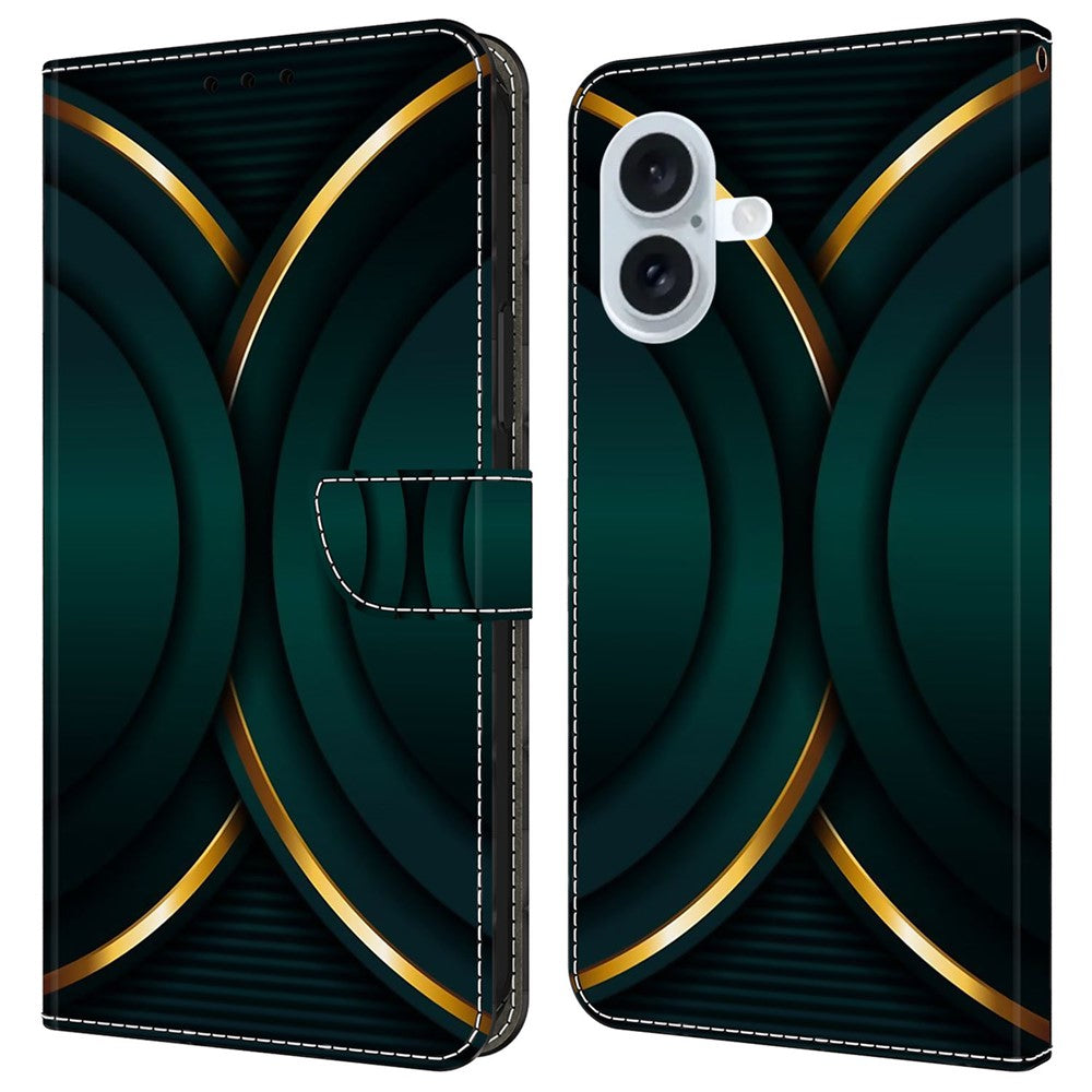 iPhone 16 Wallet-Hülle – Mit 3D-Muster, Kartenfächer & Ständer