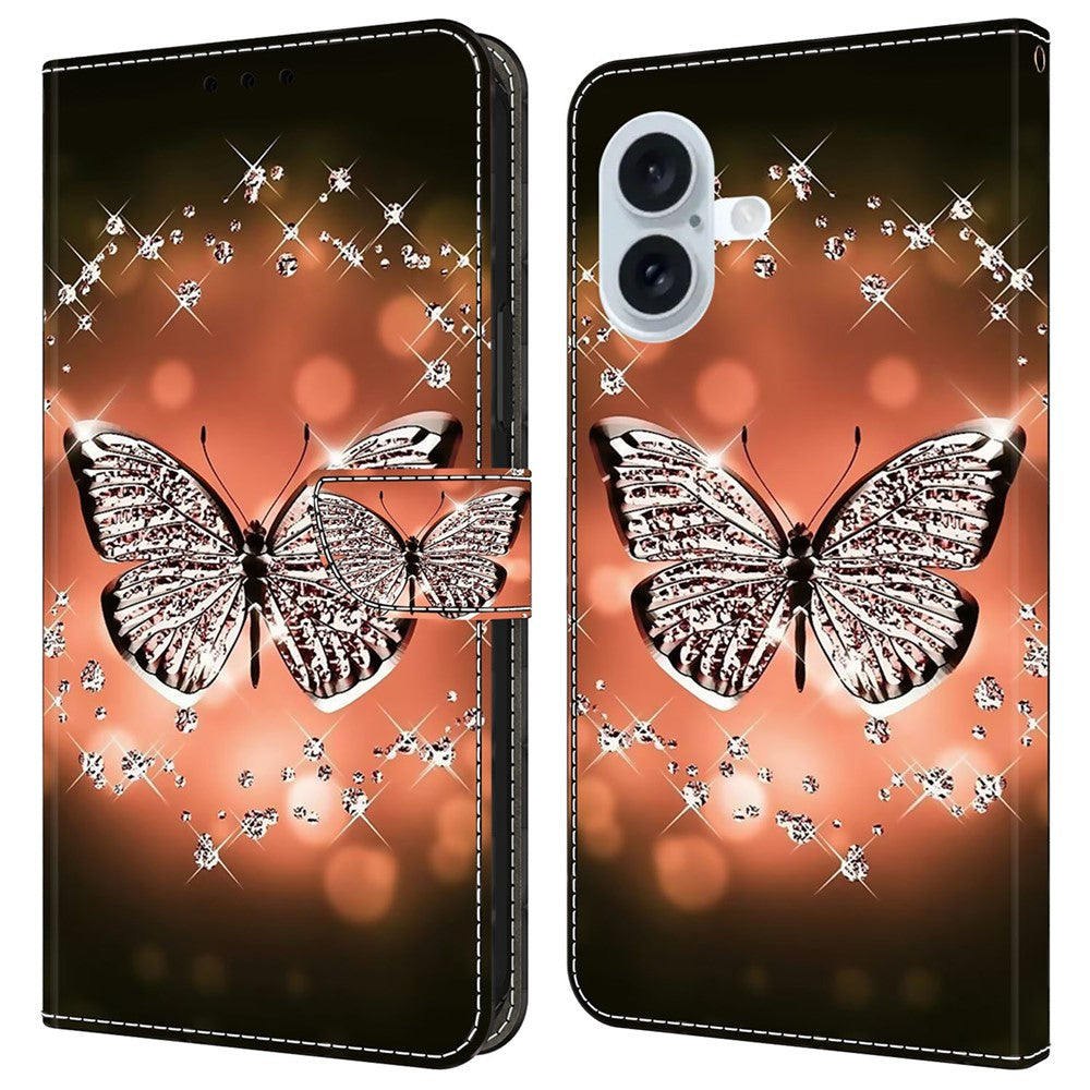 iPhone 16 Wallet-Hülle – Mit 3D-Muster, Kartenfächer & Ständer