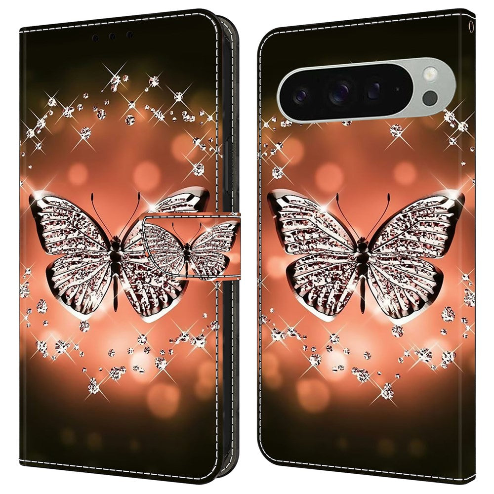 Pixel 9 / 9 Pro Wallet-Hülle – Mit 3D-Muster, Kartenfächer & Ständer