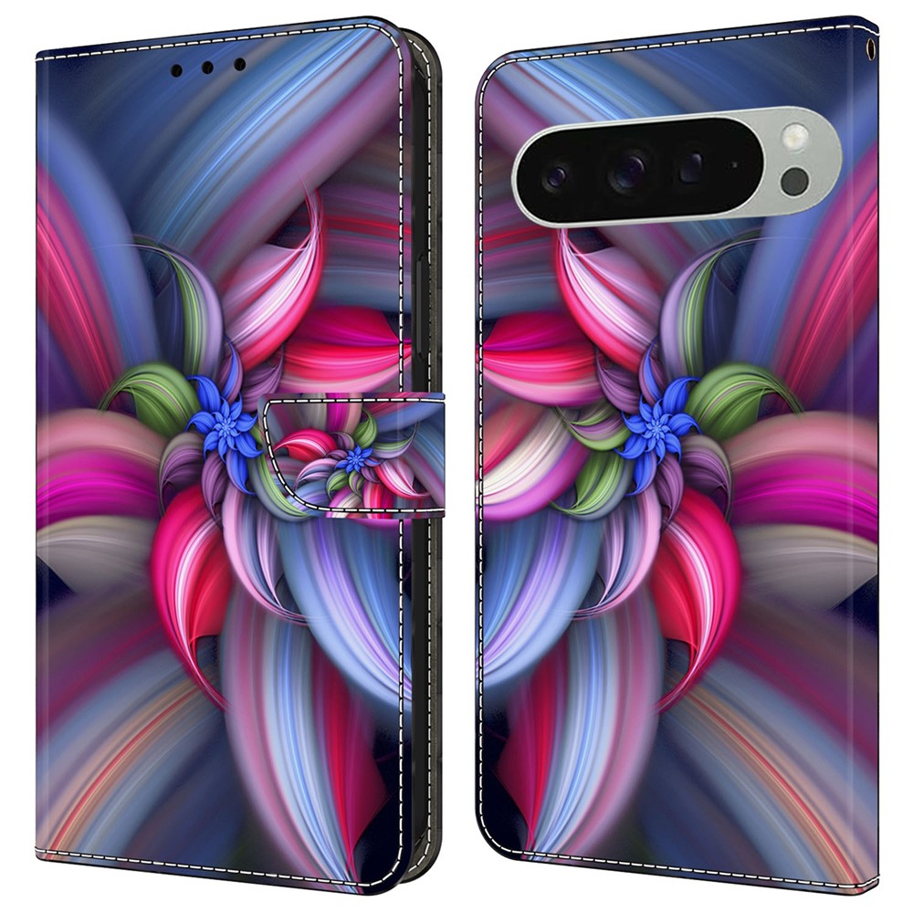 Pixel 9 / 9 Pro Wallet-Hülle – Mit 3D-Muster, Kartenfächer & Ständer
