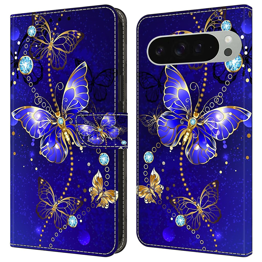 Pixel 9 / 9 Pro Wallet-Hülle – Mit 3D-Muster, Kartenfächer & Ständer