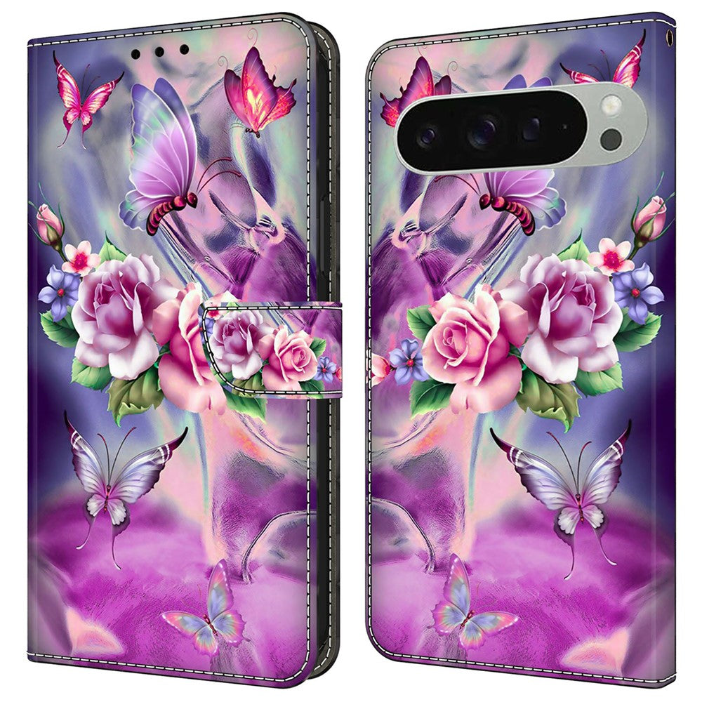 Pixel 9 / 9 Pro Wallet-Hülle – Mit 3D-Muster, Kartenfächer & Ständer
